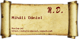 Miháli Dániel névjegykártya